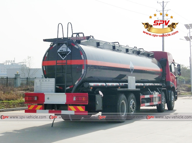 Right back view of Chemical Liquid Tanker Truck FAW